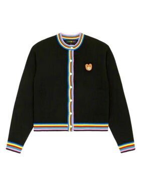 Teddy Fresh Black Cardigan Sweater Sz M